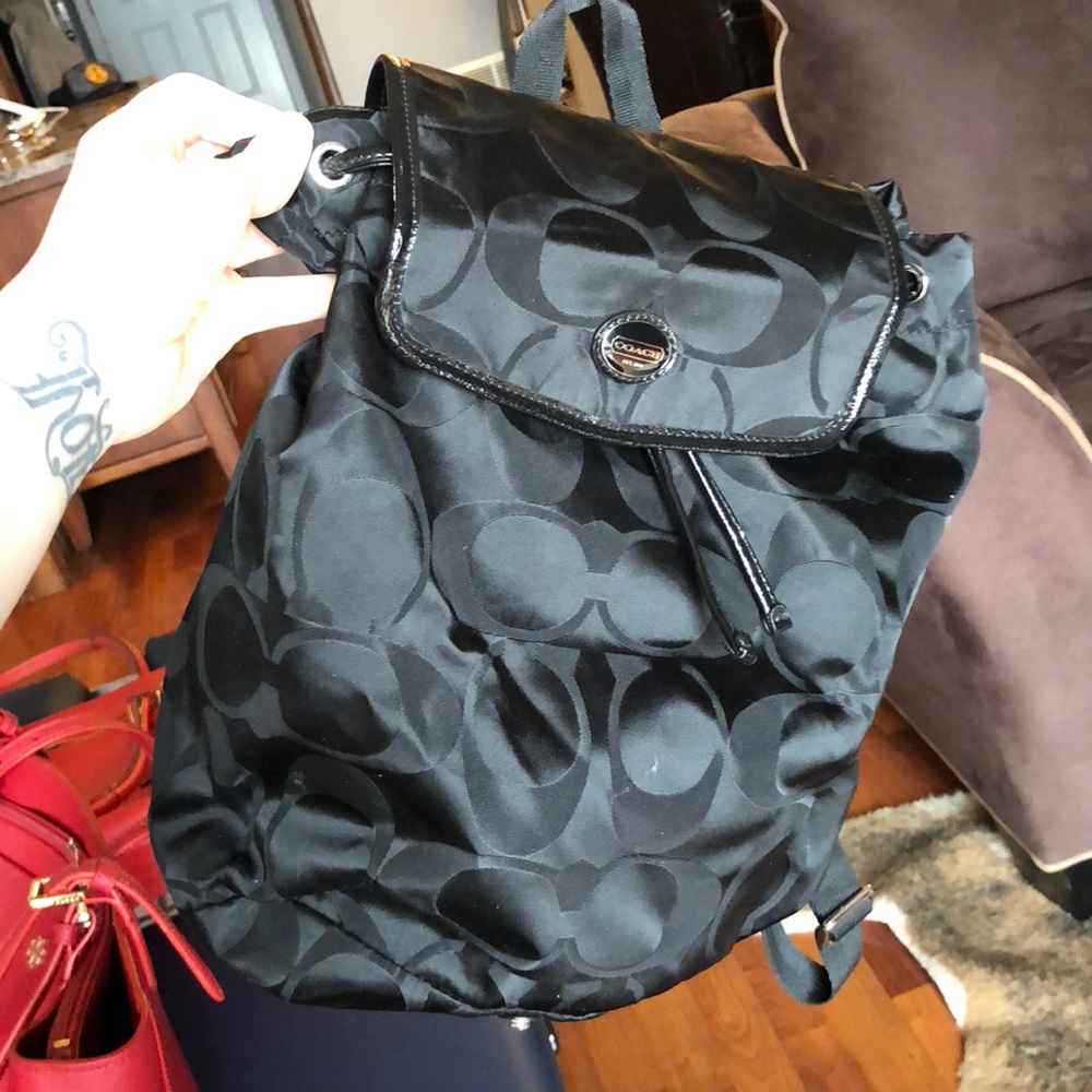 Black coach backpack